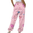 thumbnail image 6 of Fall Rollbacks LEBONYARD Pants for Women Clearance,Women's Casual Trousers Printing Drawstring Pants Waist Long Pants Sweatpants with Pocket Multicolor S, 6 of 7