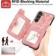 thumbnail image 3 of Phone Case for Samsung Galaxy S23 Plus S23+ 5G Wallet Cover with Screen Protector and Wrist Strap Lanyard RFID Credit Card Holder Ring Stand S23plus 23S + S 23 23+ SM-S916U 6.6 inch Women Men Pink, 3 of 13