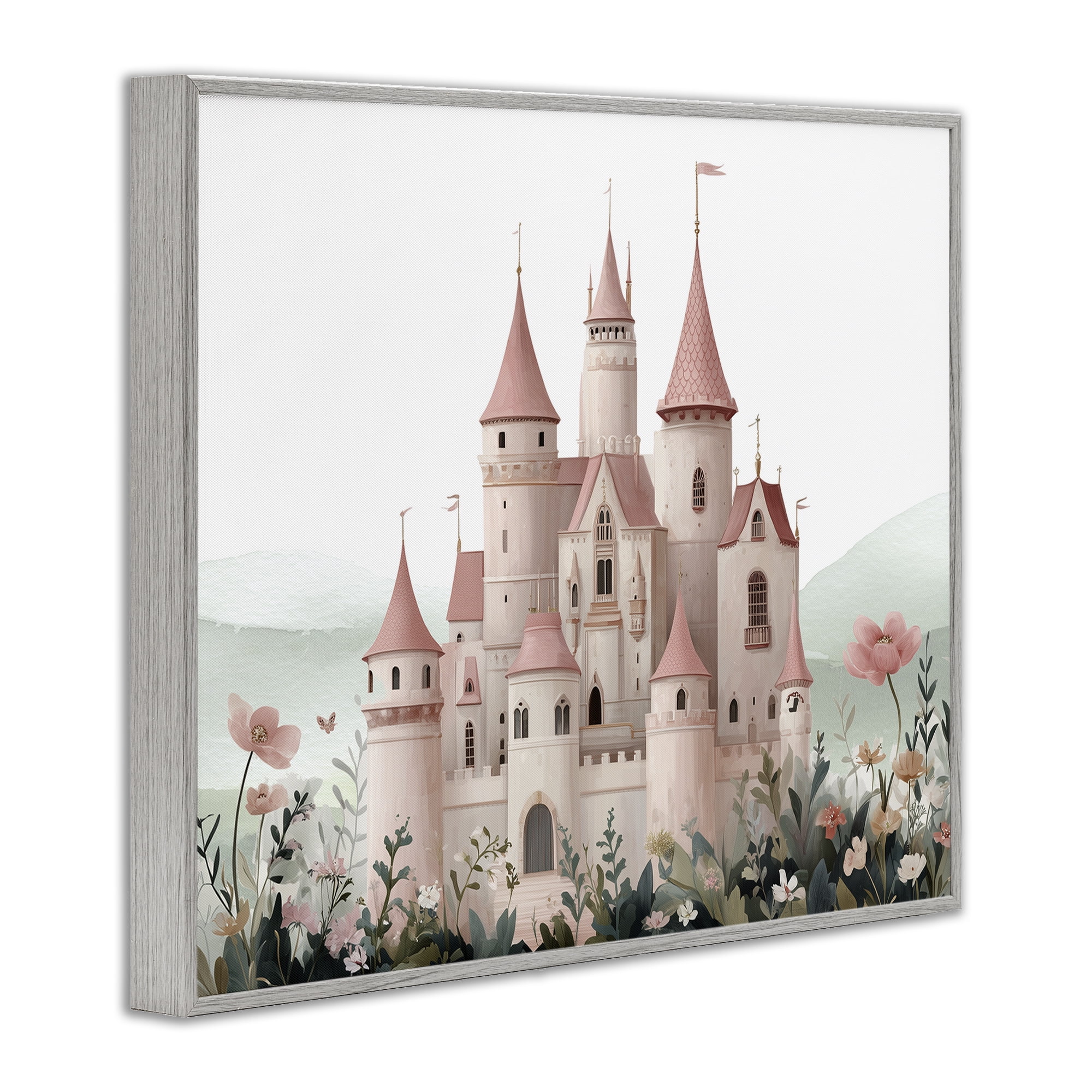 Stupell Industries A Castle For Princess Gray Framed Giclee Art, design by Christine Simpson Art