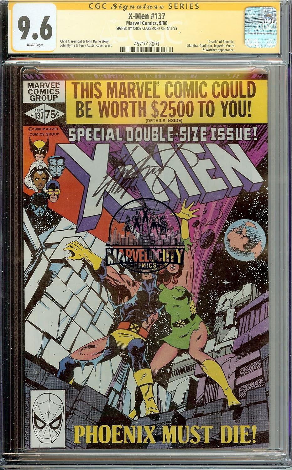 Uncanny X-Men #137 Death of the Phoenix Signed Chris Claremont CGC 9.6