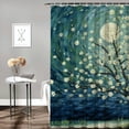 thumbnail image 2 of Chilfamy White Flowers Starry Sky Modern Waterproof Shower Curtain with Hooks for Country Cottage & Farmhouse Bathroom Decor 100% Polyester Fiber Home Bathtubs Bathroom Curtain Decoration 36x72, 2 of 7