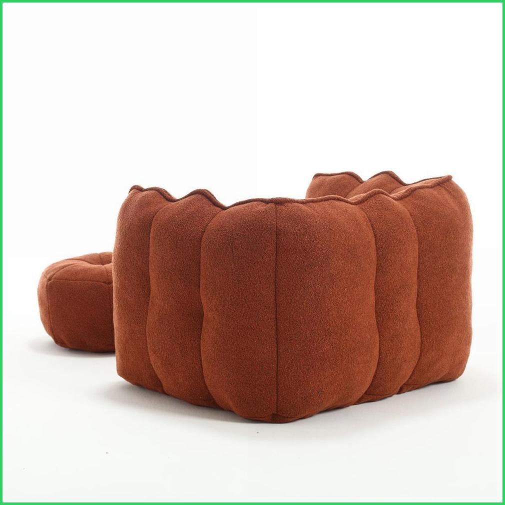 Adult Square Bean Bag Chair with Footstool – High-Resilient Foam for Gaming/Reading | Chenille | Square