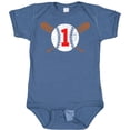 thumbnail image 3 of Inktastic First Birthday Weathered Baseball Design with Bats Boys or Girls Baby Bodysuit, 3 of 5