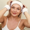 thumbnail image 5 of 3 Set Reusable Spa Headband Wrist Washband Face Wash Set Include 3 Headband 6 Wrist Washband For Avoid Liquid From Spilling Down Your Arms-Combination:Combination 1;, 5 of 5