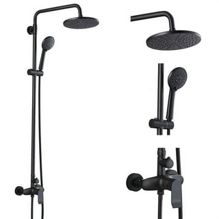 Matte Black Shower Faucet System Combo Setrainfall Head with Hand Show —  Savvy Shower