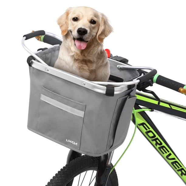 Alforja de bicicleta Cesta plegable para bicicleta Lixada, cesta delantera para manillar de bicicleta, bolsa transportadora para mascotas para ir de compras Romacci Alforja de bicicleta