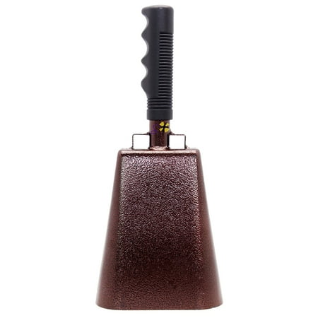11.2 inch Brown Bell Black Handle Cowbell with Stick Grip Handle Used for Cheering at Sporting Events - Cow Bell by Stewart Trading