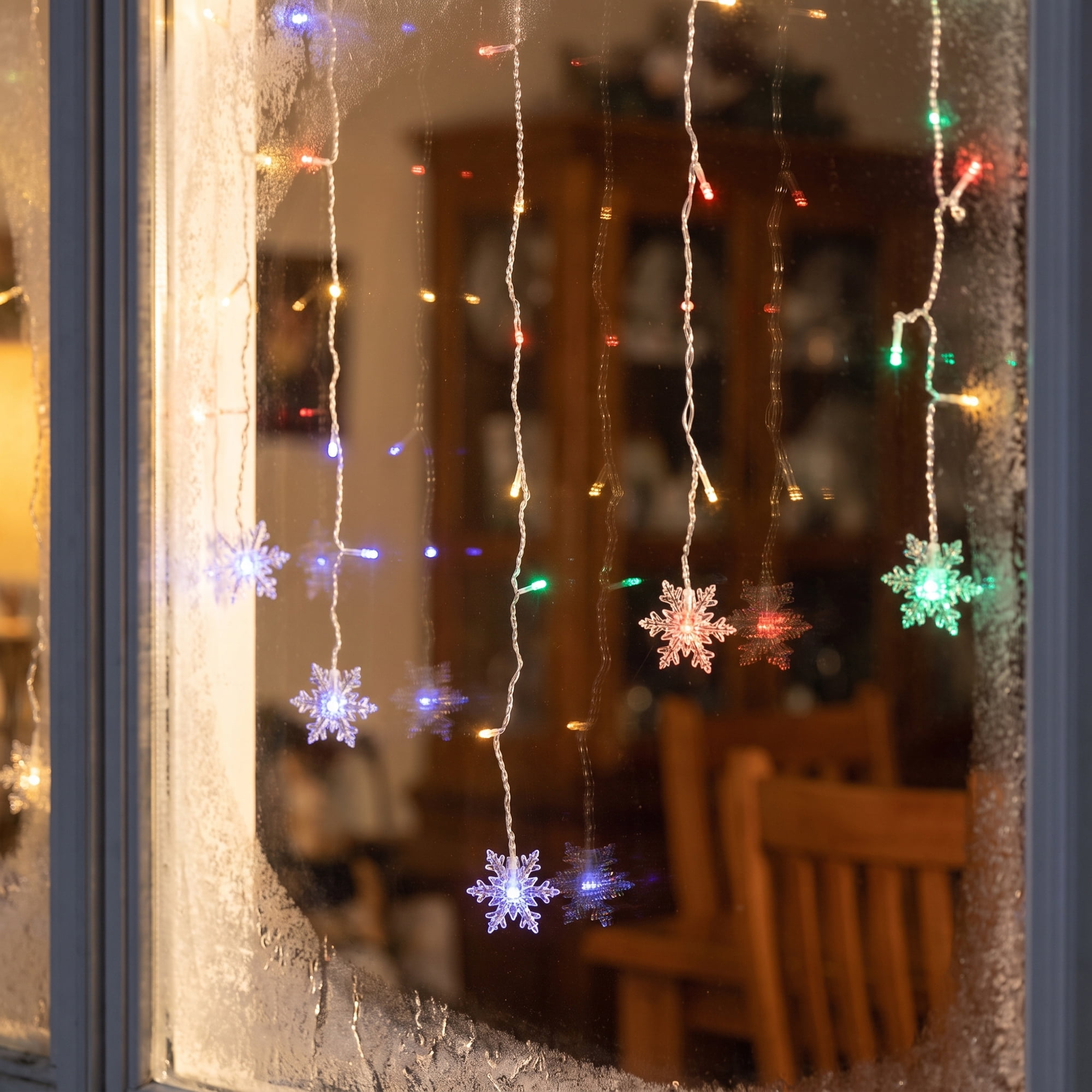Unique Bargains 3D Snowflake Decor Lights for Indoor 3.5 ft Colorful US Plug In Powers