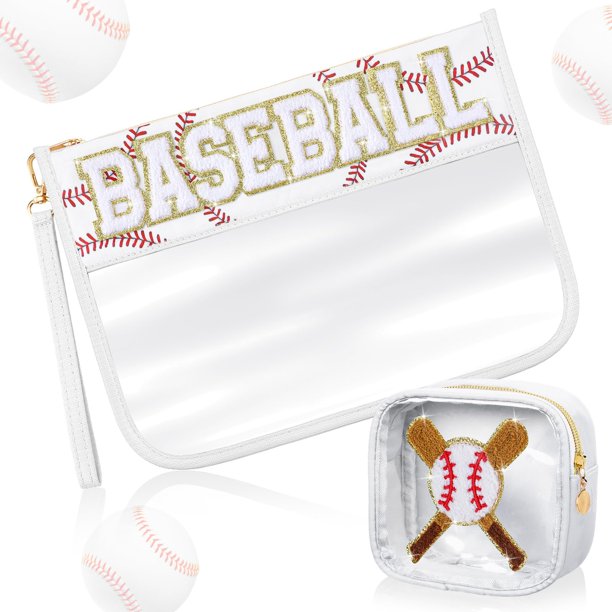 Bolsas de béisbol para aperitivos Hillban Chenille Letter, 2 unidades, nailon y PVC