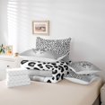 thumbnail image 6 of Homewish Cute Grey Ribbon Bowtie 7-Piece Bedding Comforter Set For Female Girls Adults,Leopard Print King Bedding Sets,Animal Cheetah Print Ultra Soft Bed Sheets,Breathable Home Decor,Reversible, 6 of 8