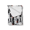 thumbnail image 2 of Geometric Soft Flannel Fleece Throw Blanket, Rounds Rectangles and Triangles Modernistic, Cozy Plush for Indoor and Outdoor Use, 50" x 70", Grey Vermilion, by Ambesonne, 2 of 6