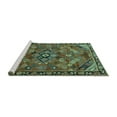 thumbnail image 2 of Ahgly Company Machine Washable Indoor Square Persian Turquoise Blue Traditional Area Rugs, 7' Square, 2 of 4