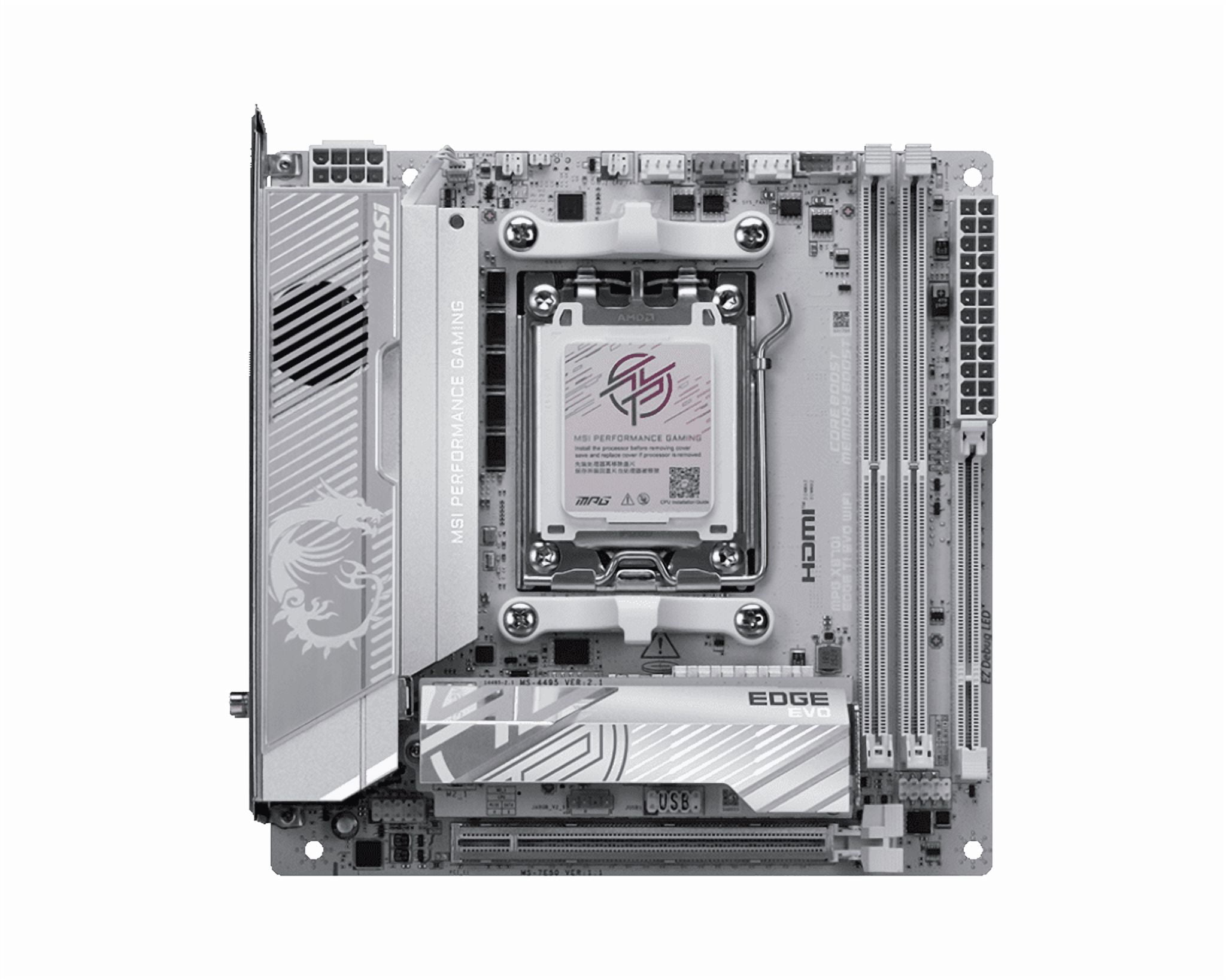 MSI MPG X870I EDGE TI EVO WIFI AM5 AMD X870 PCIe 5.0/4.0 USB 40/20/10/5Gbps Type C/A Wi-Fi 7 Mini-ATX Motherboard