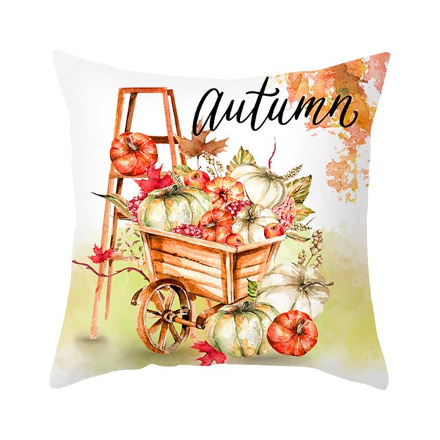 Dsscvnef Pumpkin Set Autumn Home Atmosphere Decorative Pillow Linen Printed Maple Leaf Pillow