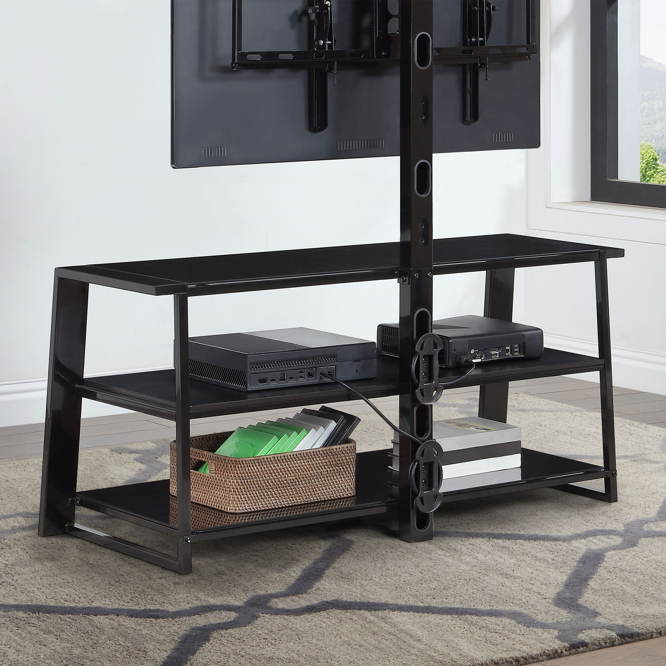 Whalen Zane 3-in-1 TV Stand for TVs up to 70", Black photo 8
