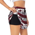 thumbnail image 3 of Lsque Buffalo Plaid Forest Printed Women's Running Shorts with Liner Pockets,Elastic Quick Dry Workout Athletic Gym Yoga Shorts,Womens High Waist Shorts-Medium, 3 of 9