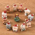 thumbnail image 5 of RV 6 piezas de familia de resina de Navidad adornos de animales pequeños decoración creativa del hogar Mini árbol de Navidad regalos de Papá Noel Sincero Electrónica, 5 of 5