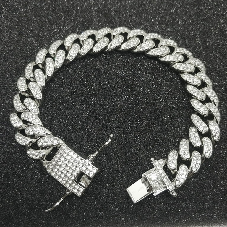 Gold Plated Hip Hop Iced Out Diamond Miami Cuban Link Chain
