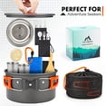 thumbnail image 3 of THTYBROS Juego de utensilios de cocina para camping de 17 piezas, olla de 0,45 galones, sartén de 7 pulgadas, juego de hervidor de agua de 0,30 galones con 2 juegos de tazas de acero inoxidable, plato, 3 of 5