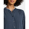 thumbnail image 5 of Time and Tru Women's Ruffle Button Down Blouse with Long Sleeves, Sizes XS-XXXL, 5 of 6