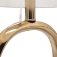 thumbnail image 3 of Aluminum Oval Shape Table Lamp with Cream Linen Shade - Brass, 3 of 5