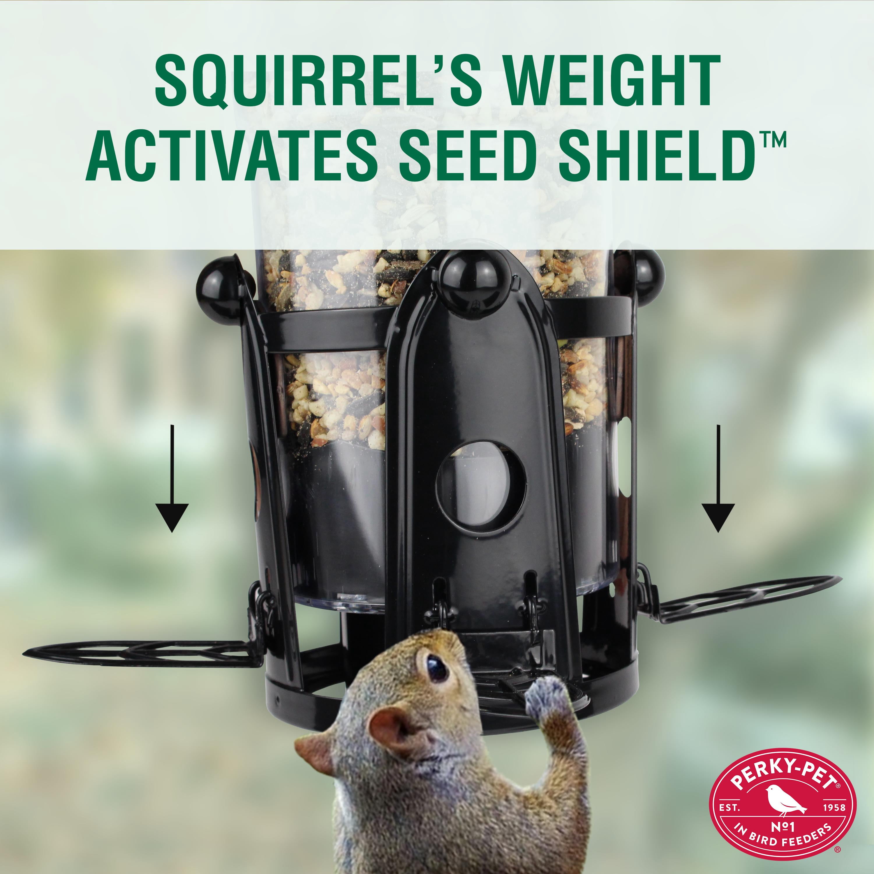 Perky-Pet Black Squirrel-Be-Gone Max Wild Bird Tube Feeder with Flexports – 3 lb
