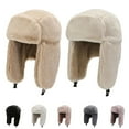 thumbnail image 2 of Chapeau Femme Couleur Unie Boucle Automne Hiver Dôme Chaud Chapeau à Rabat pour Extérieur, 2 of 9