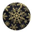 thumbnail image 4 of HAOXIT Christmas Golden Snowflakes Tablecloth, Winter Xmas Snowflake Table Cloth for Rustic Farmhouse Kitchen Decor, Wipeable Table Cover Round Tablecloths for Holiday Party, 4 of 8
