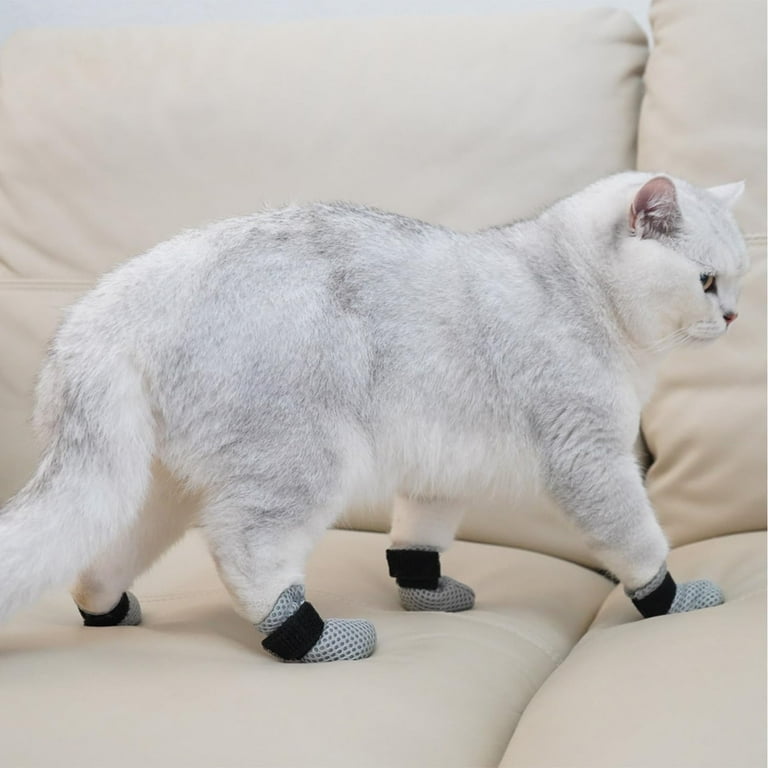 Pcs Silicone Cat Paw Covers Claw Caps Adjustable Protective Boots