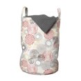 thumbnail image 1 of Abstract Laundry Bag, Scribble Style Motifs and Random Line Doodle on Plain Backdrop, Basket with Handles Drawstring Closure for Laundromats, 13" x 19", White Burnt Sienna and Ecru, by Ambesonne, 1 of 4