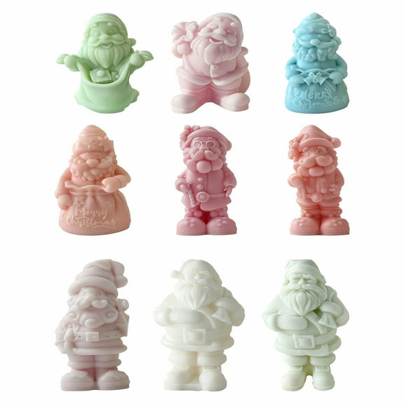 JDH silicone Santa Claus Candle Silicone Mold 3D Silicone Mold for Resin Casting DIY Plaster Aromatherapy Candles Wax Soap Flower Specimen Clay Craft Home Decoration