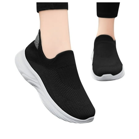 

QYZEU Women’s Shoes Casual Dress Shoes for Women Comfortable Shoes for Women Womens Slip On Breathable Thick Sole Shoes Womens Casual Shoes Black 38