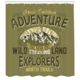 thumbnail image 3 of Ambesonne Retro Shower Curtain, Outdoor Adventure Poster, 69"Wx70"L, Olive Green and Yellow, 3 of 3