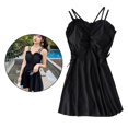 thumbnail image 1 of Traje de Baño de Una Pieza Trasera Cross Strap Monokini Femenino Traje Clásico Traje de Baño Traje de Baño con Traje de Natación Negro M Macarena Traje de baño de las mujeres, 1 of 7