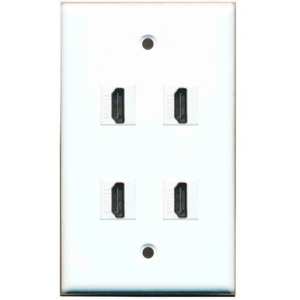 Ultra Spec Cables 4 Port HDMI 2.0 Wall Plate Flat Female/Female
