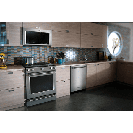 KitchenAid - 7.1 Cu. Ft. Self-Cleaning Slide-In Dual Fuel Convection Range - Stainless steel