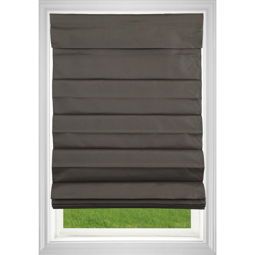 Allstrong Usa Chocolate Room Darkening Cordless Fabric Roman Shade