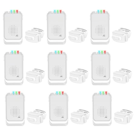 NineLeaf Driveway Alarm Wireless Weatherproof Motion Sensor Motion Detector Alarm Outdoor Home Security Alert Alarm Motion Detector Alarm System 918 FT Range Protect Indoor/Outdoor Property 9Pack