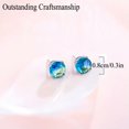 thumbnail image 5 of 8mm Silver Plated Blue Round Cubic Zirconia Stud Earrings Fashion Jewellery, 5 of 7