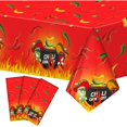 thumbnail image 1 of wonima02 3 Pcs Plastic Chili Cook Off Tablecloths, Chili Pepper Party Favor Supplies, Disposable Cinco De Mayo Pepper Hot Flame Table Cover for Mexican Theme Cooking Party Decor, 108 x 54 Inch, 1 of 1