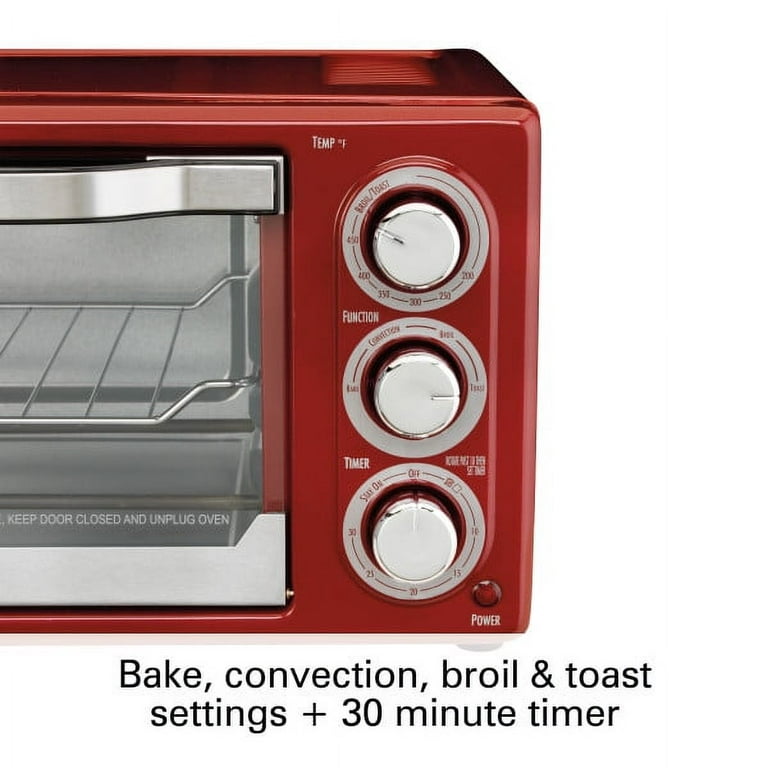 Hamilton Beach 31146 4-Slice Toaster Oven, Red
