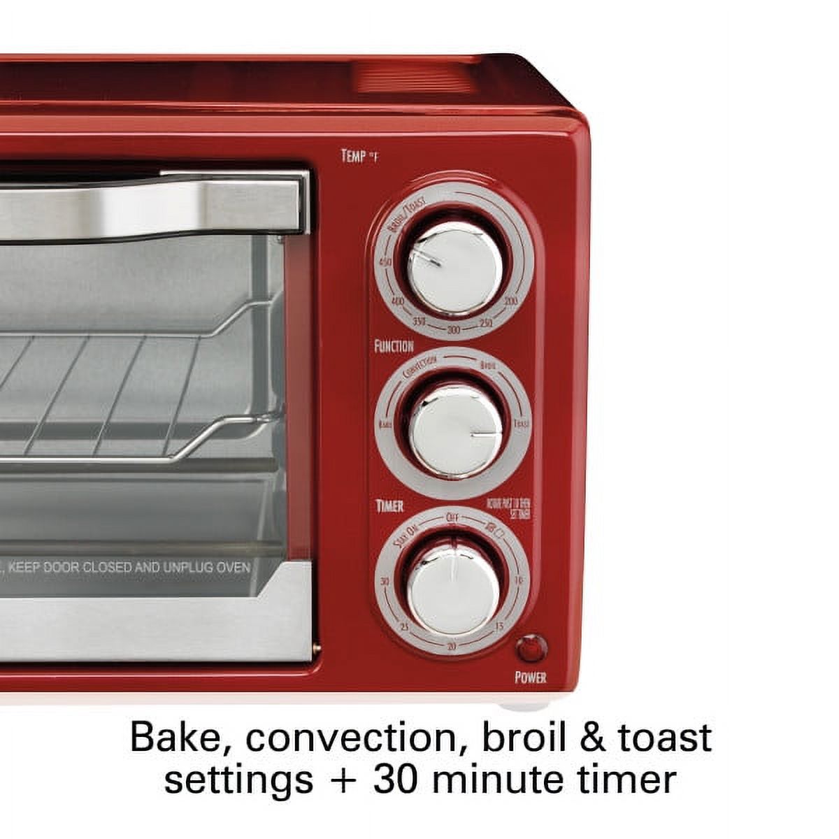 Hamilton Beach 6 Slice Toaster Convection/Broiler Oven | Red Model# 31514 - image 4 of 6