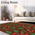 thumbnail image 2 of ODIKA 5'x7' Machine Washable Non-Slip Area Rug, Festive Holly Berries Pine Needles Anti Slip Holiday High Traffic Rug with Pad, Brown, 626256, 2 of 8