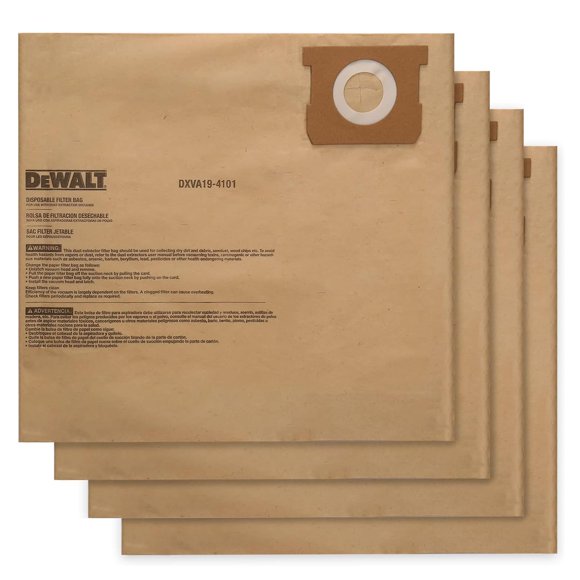 Bolsas desechables para filtro de polvo DEWALT DXVA19-4101, paquete de 4