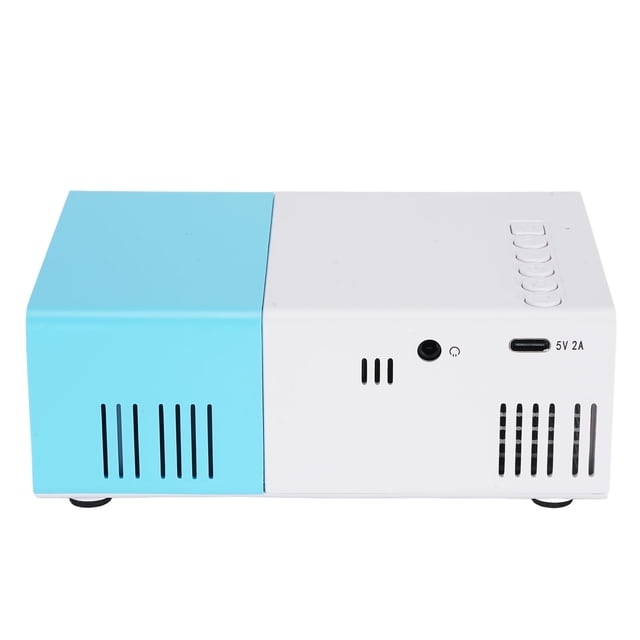Projector Small Projector 1080P Adjustable Portable LED for Phone Laptop Outdoor Movie Home Theater TV Stick USB Blue White