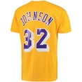 thumbnail image 4 of Men's Mitchell & Ness Magic Johnson Gold Los Angeles Lakers Hardwood Classics Retro Name & Number T-Shirt, 4 of 4