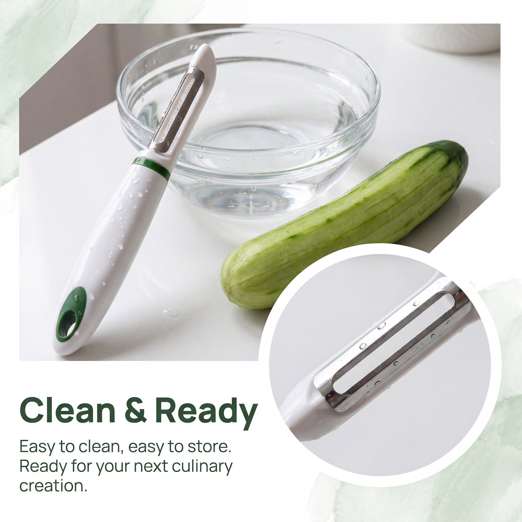 Unique Bargains Stainless Steel Durable Peeler with Ergonomic Handle Green 7.1" x 1.2"