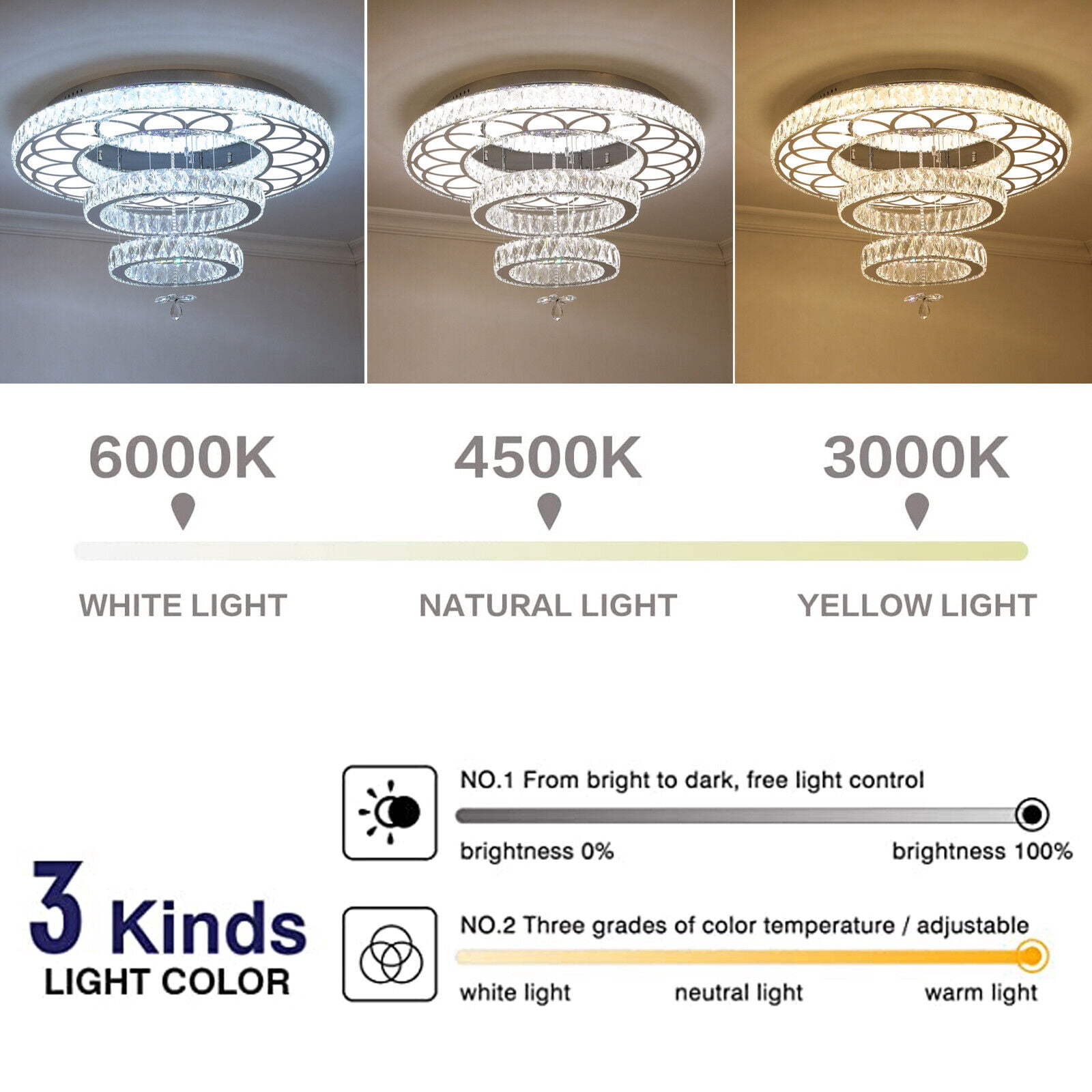 SHZICMY Modern Luxury Crystal Ceiling Chandelier Lamp Pendant Lights