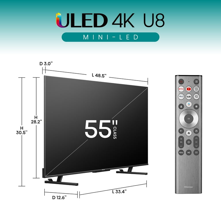 Hisense 55-Inch Class U8 Series Mini-LED Pro+ ULED 4K UHD Hisense 55-Inch Class U8 Series Mini-LED Pro+ ULED 4K UHD