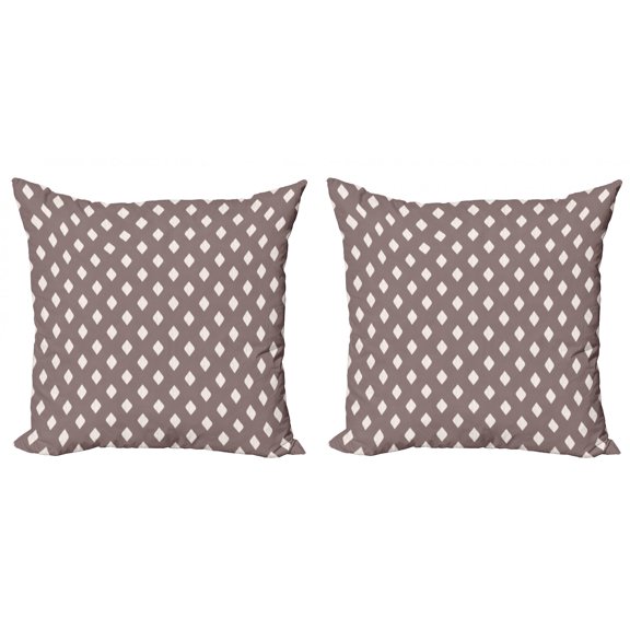 Ambesonne Geometric Throw Pillow Cover 2 Pack, Nomadic Exotism, 24", Mauve Taupe Off White